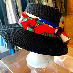 NWOT MAISON MICHEL Kate handkerchief fedora hat in black size medium